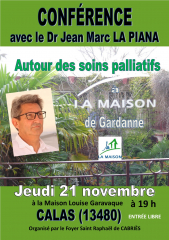 21/11/2024 - CONFÉRENCE DR LA PIANA "AUTOUR DES SOINS PALLIATIFS À LA MAISON DE GARDANNE"